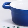 Lareina Large 25oz Ceramic Soup Bowls with Handles - Set of 4 Modern Gray Gradient Ceramic Soup Crocks for Kitchen. Microwave. Oven. and Dishwasher Safe.Blue