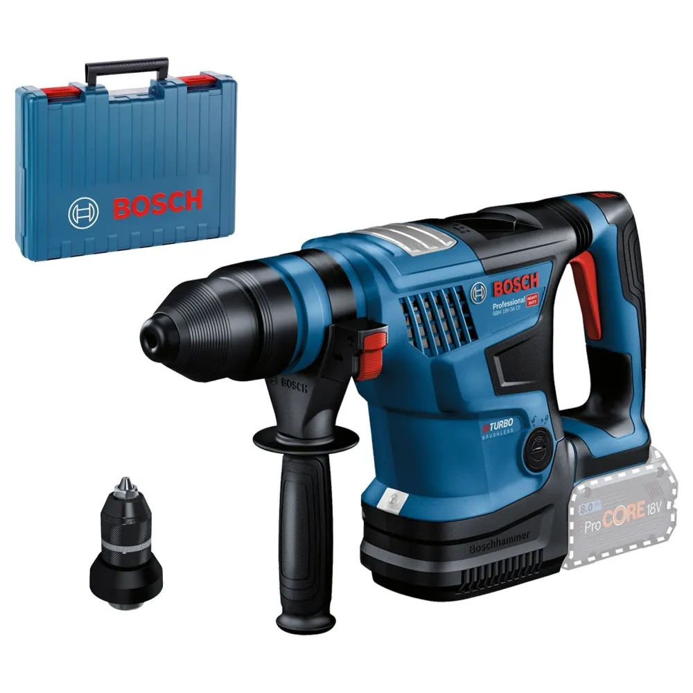 Bosch Akku-Bohrhammer BITURBO SDS plus GBH 18V-34 CF 18 V Solo inkl. Zubehör Koffer - 0611914001
