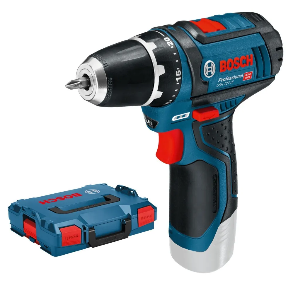 Bosch Akku-Bohrschrauber GSR 12V-15 LI Clic&Go Solo L-Boxx - 060186810D