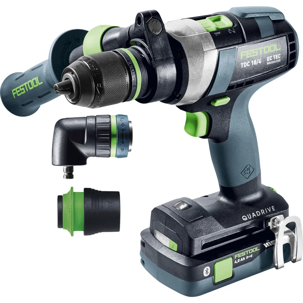 Festool Akku-Bohrschrauber TDC 18/4 5,0/4,0 I-Set QUADRIVE / 1x 4,0 1x 5,0 Akku + Ladegerät + Zubehör im Systainer - 577612
