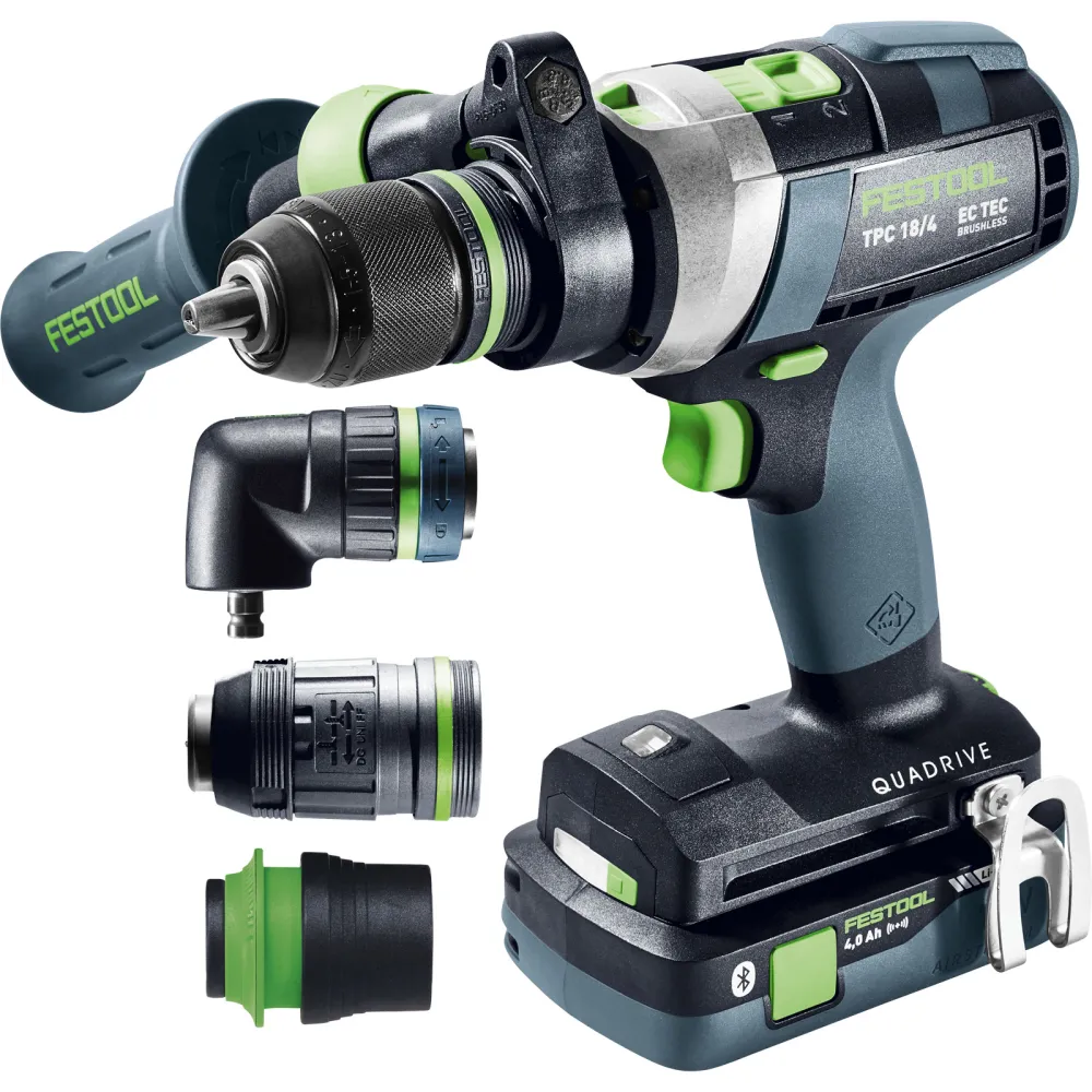 Festool Akku-Schlagbohrschrauber TPC 18/4 5,0/4,0 I-Set/XL QUADRIVE / 1x 4,0 1x 5,0 Akku + Ladegerät + Zubehör im Systaine...