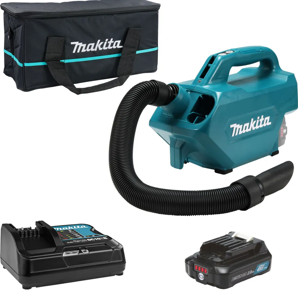 Makita CL121DSA Akku-Staubsauger 12V max. /1x 2,0 Ah Akku + Ladegerät Transporttasche