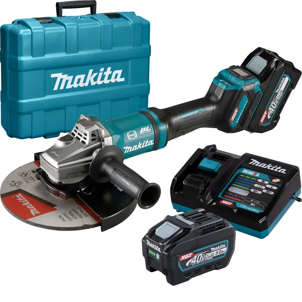 Makita GA038GT201 Akku-Winkelschleifer Ø 230 mm 40 V max. / 2x 5,0 Ah Akku + Ladegerät Koffer
