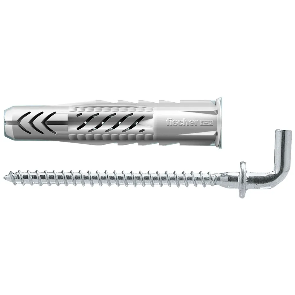 Fischer 25x Universaldübel UX 8 x 50 WH mit Rand und Winkelhaken - 94410