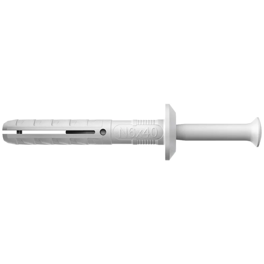 Fischer 50x Nageldübel N 6X40/7 P K Pilzkopf und Kunststoffnagel - 50342