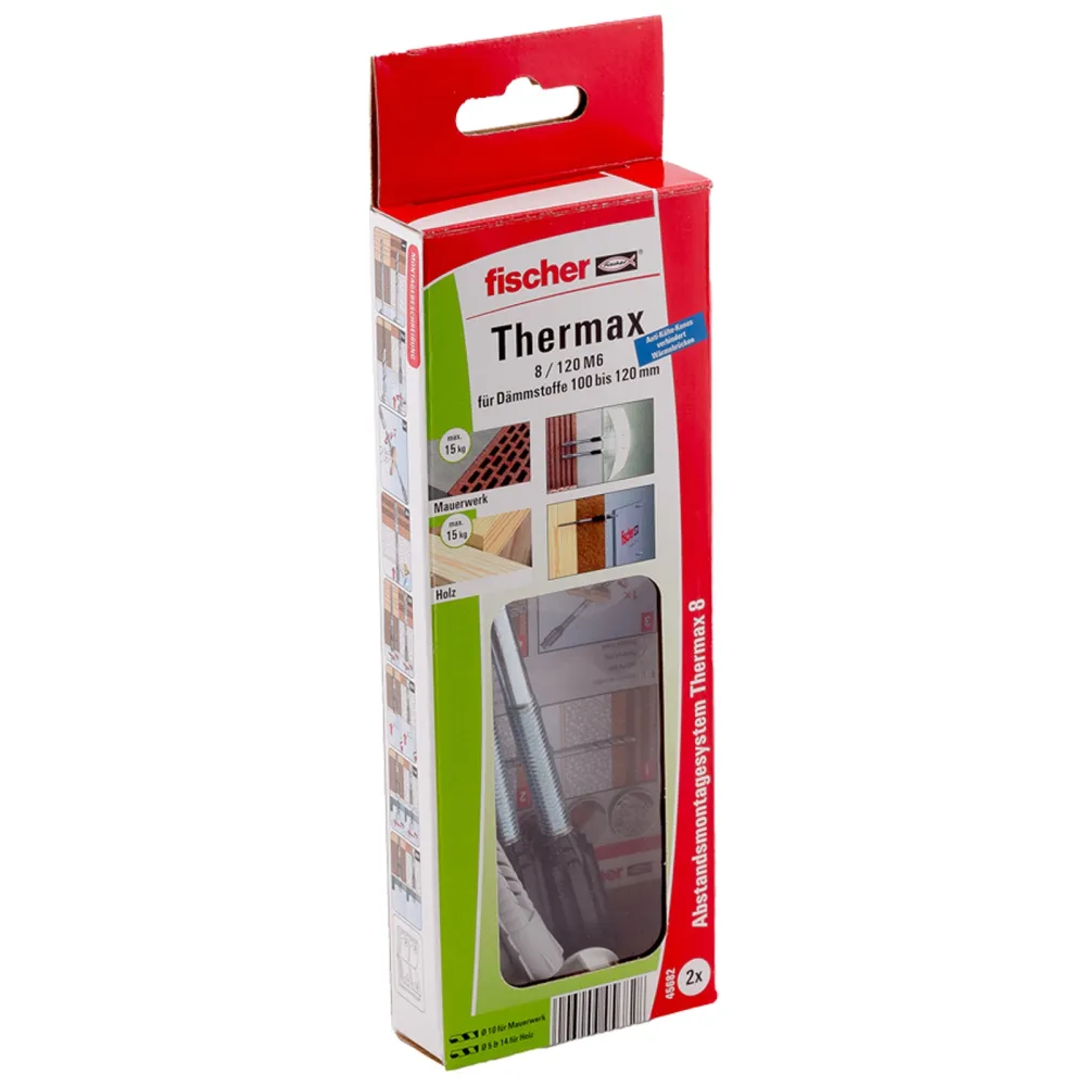 Fischer 2x Abstandsmontagesystem Thermax 8/120 M6 B - 45682