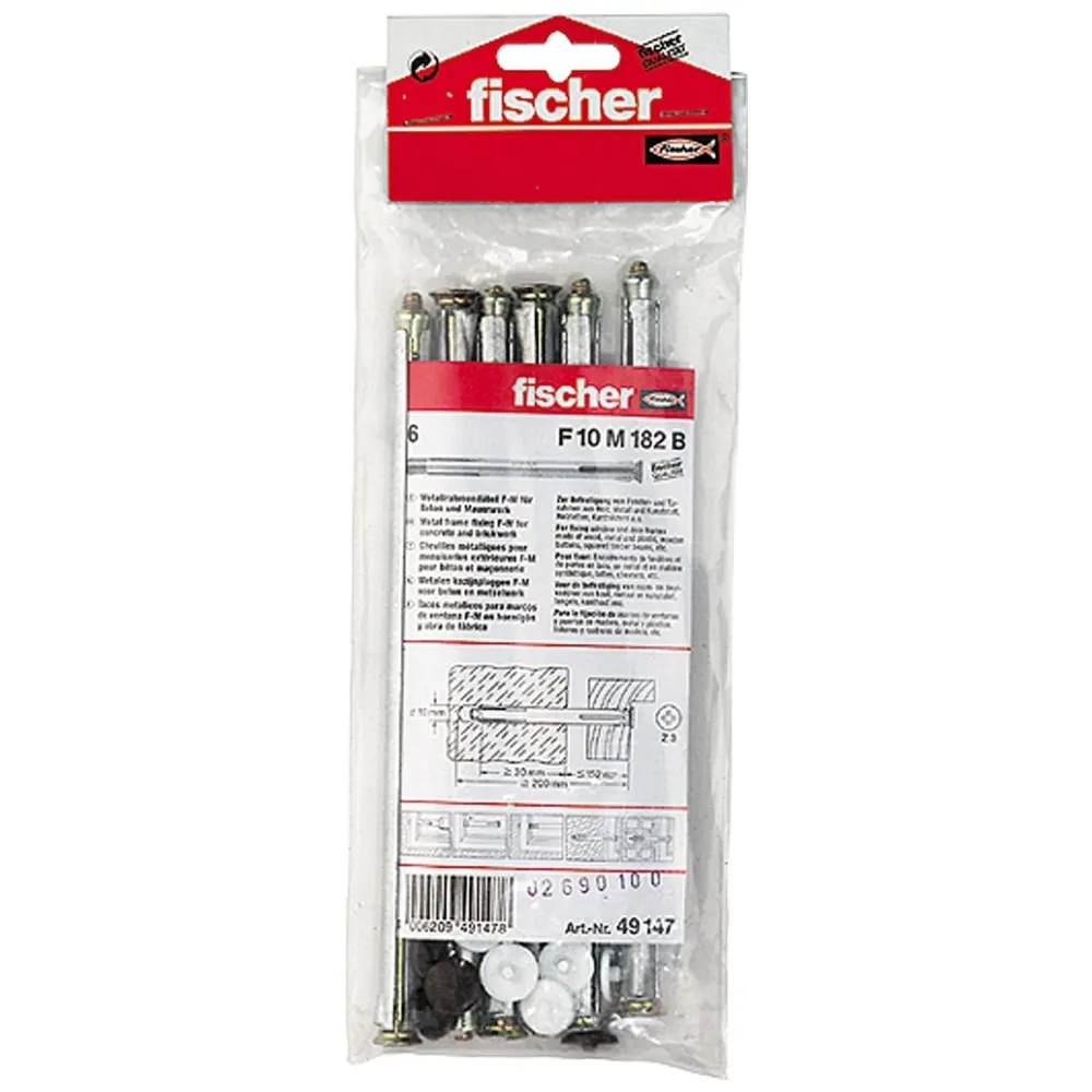 Fischer 6x Fensterrahmendübel F 10 M 182 B Beutel - 49147