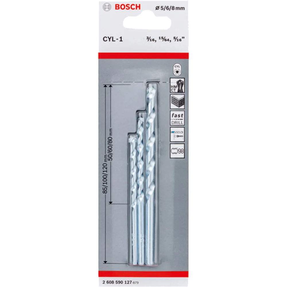 Bosch CYL-1 Steinbohrer-Set 3tlg. 5/6/8 mm - 2608590127