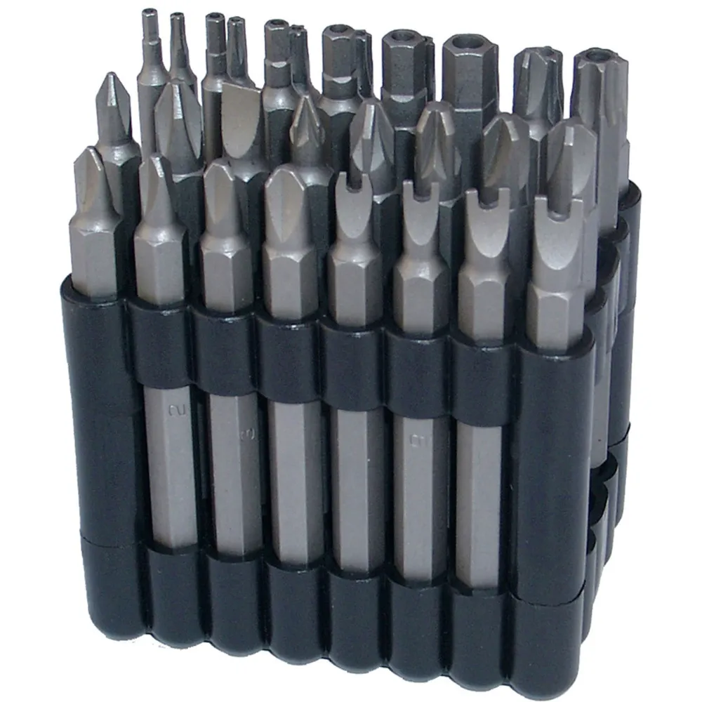 BGS Bit-Satz lang Antrieb Außensechskant 6,3 mm (1/4") verschiedene Profile 32tlg. - 762