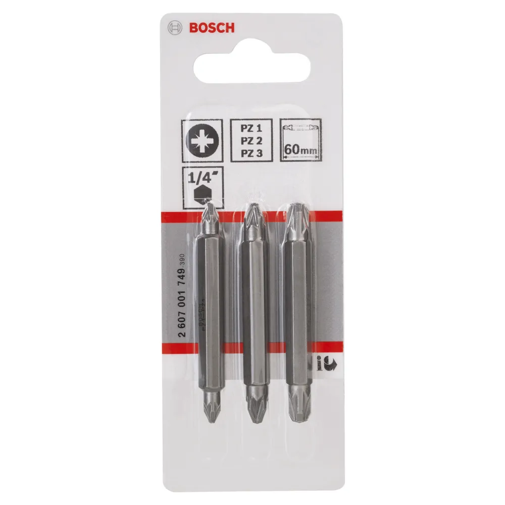 Bosch Doppelklingen-Set, 3tlg. PZ1, PZ1, PZ2, PZ2, PZ3, PZ3, 60 mm - 2607001749