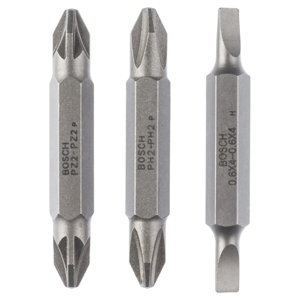 Bosch Doppelklingen-Set, 3tlg. S0,6x4,0, S0,6x4,0, PH2, PH2, PZ2, PZ2, 45 mm - 2607001744