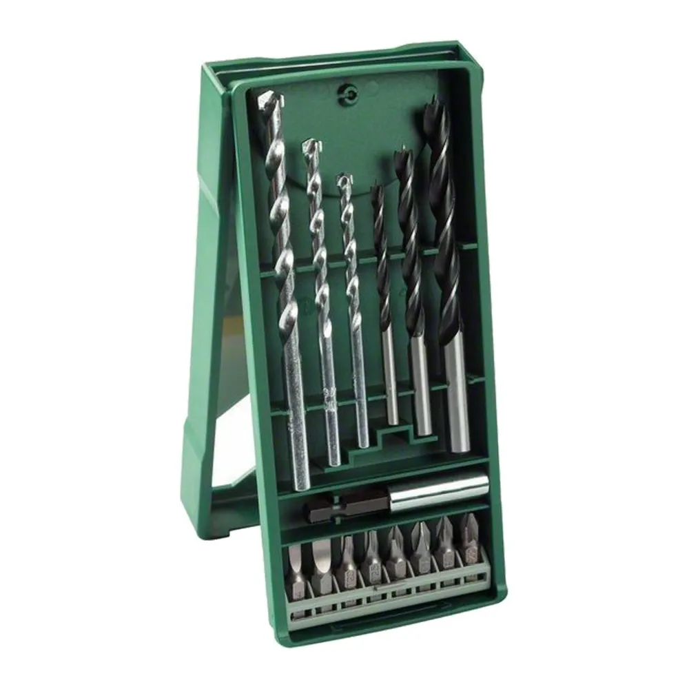 Bosch Mini-X-Line Mixed-Set, 15tlg., 3 Stein-, 3 Holzbohrer, 8 Schrauberbits - 2607019579