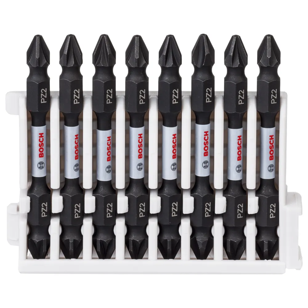 Bosch PRO Impact Schrauberbit mit Doppelklingen und Pick and Click-Einsätzen PZ2 65 mm 8-tlg. - 2608522338
