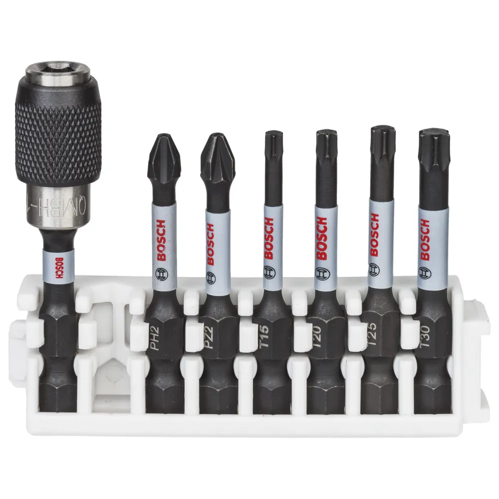 Bosch PRO Impact Set mit Quick Change-Bithalter und Pick and Click-Einsätzen PH2; PZ2; T15; T20; T25; T30; QC BH 55 mm 8-t...
