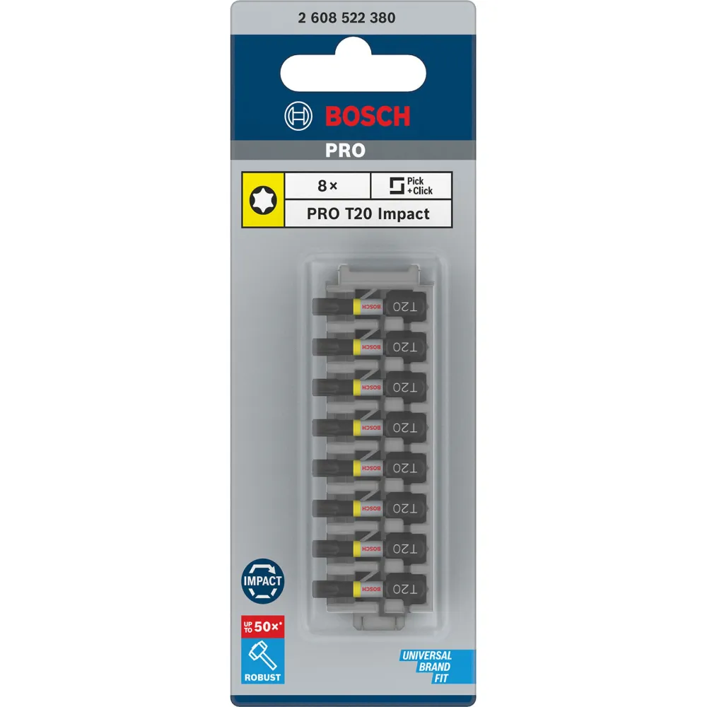 Bosch PRO Torx Impact Bit T20 25 mm 8-tlg. - 2608522380