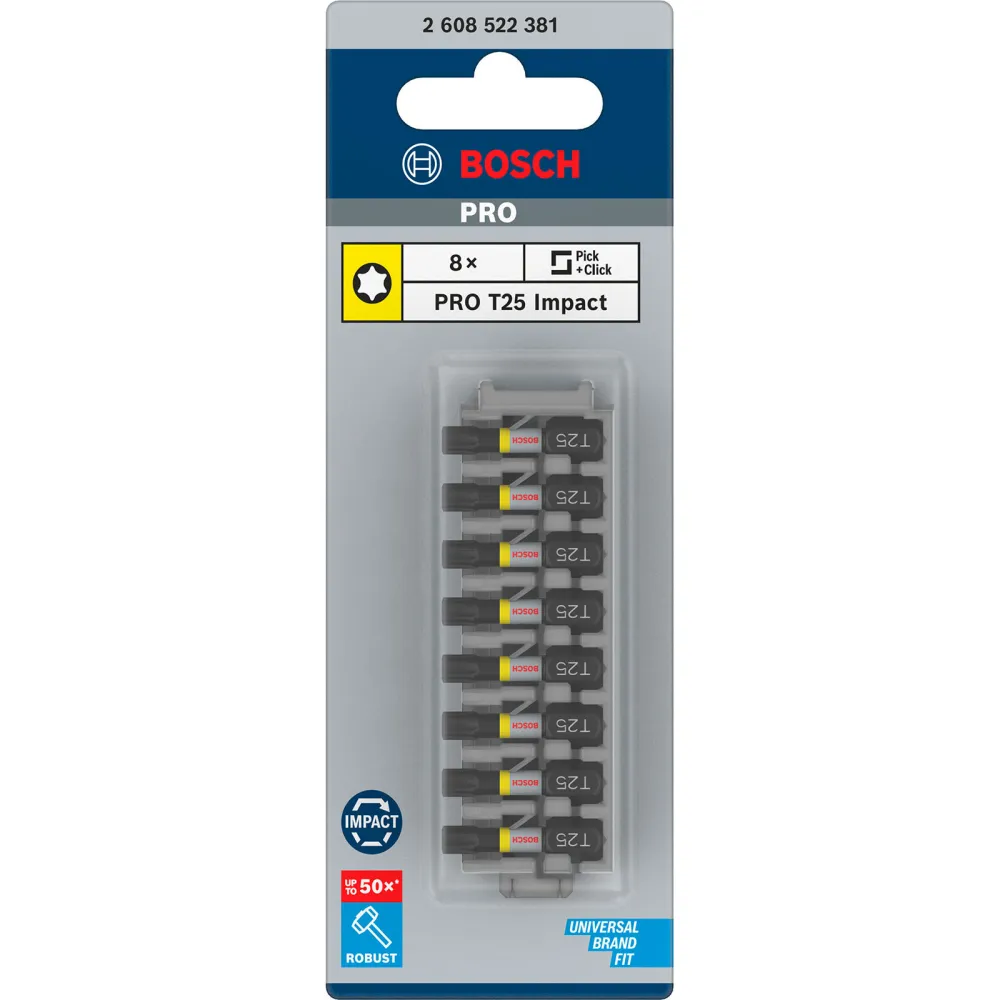 Bosch PRO Torx Impact Bit T25 25 mm 8-tlg. - 2608522381