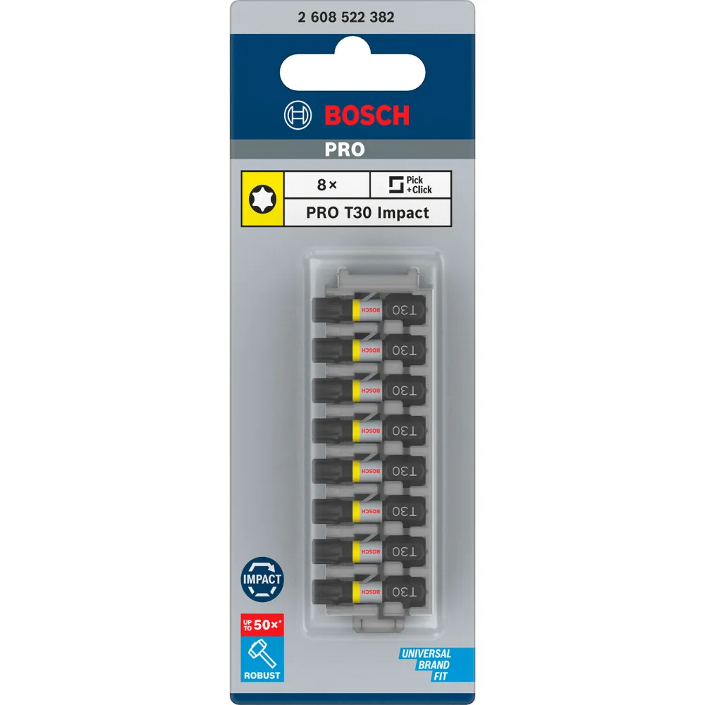 Bosch PRO Torx Impact Bit T30 25 mm 8-tlg. - 2608522382