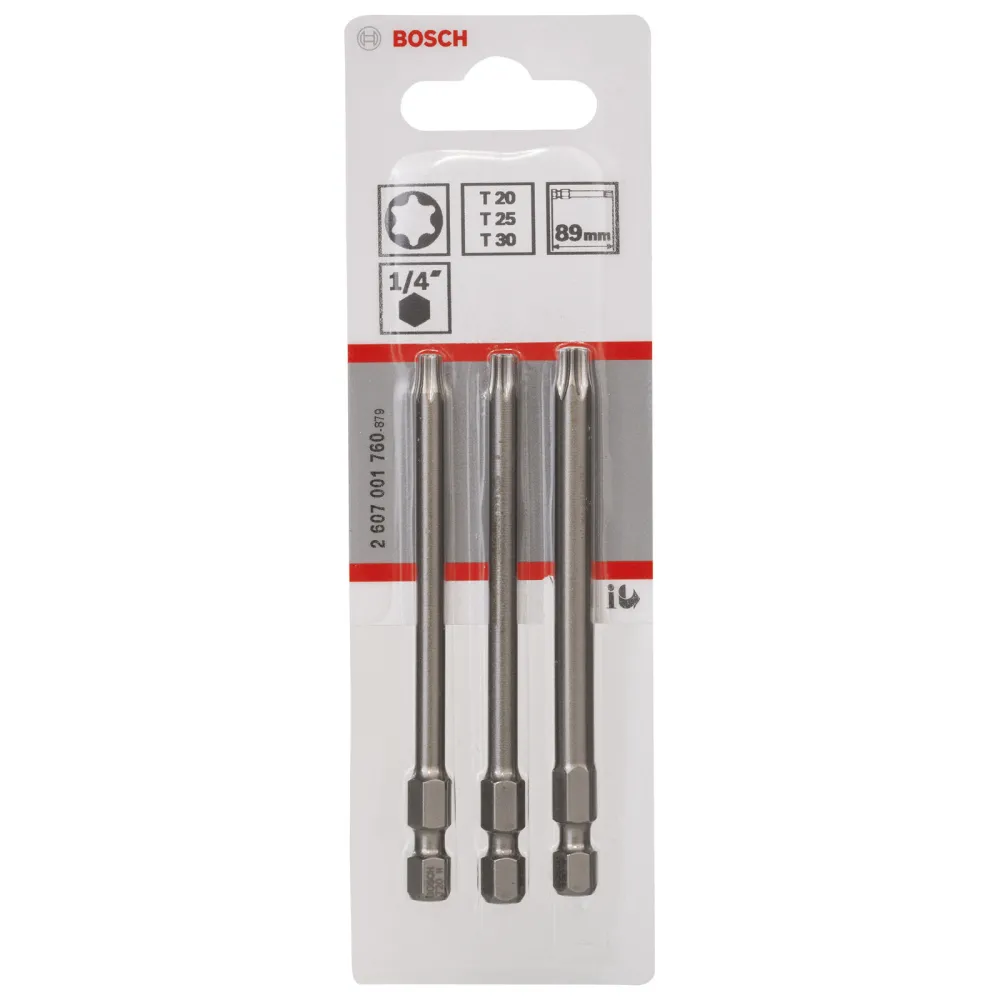 Bosch Schrauberbit-Set Extra-Hart, 3tlg. T20, T25, T30, 89 mm -2607001760