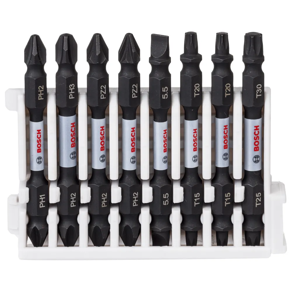 Bosch Schrauberbit-Set Impact Control mit Doppelklinge 8tlg. PH PZ Schlitz Torx 65 mm - 2608522344