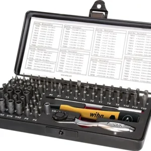 Wiha Feinmechanikerbitset 7000SK65ESD mit C4-Bits Kunststoffkassette 65tlg. - 39971