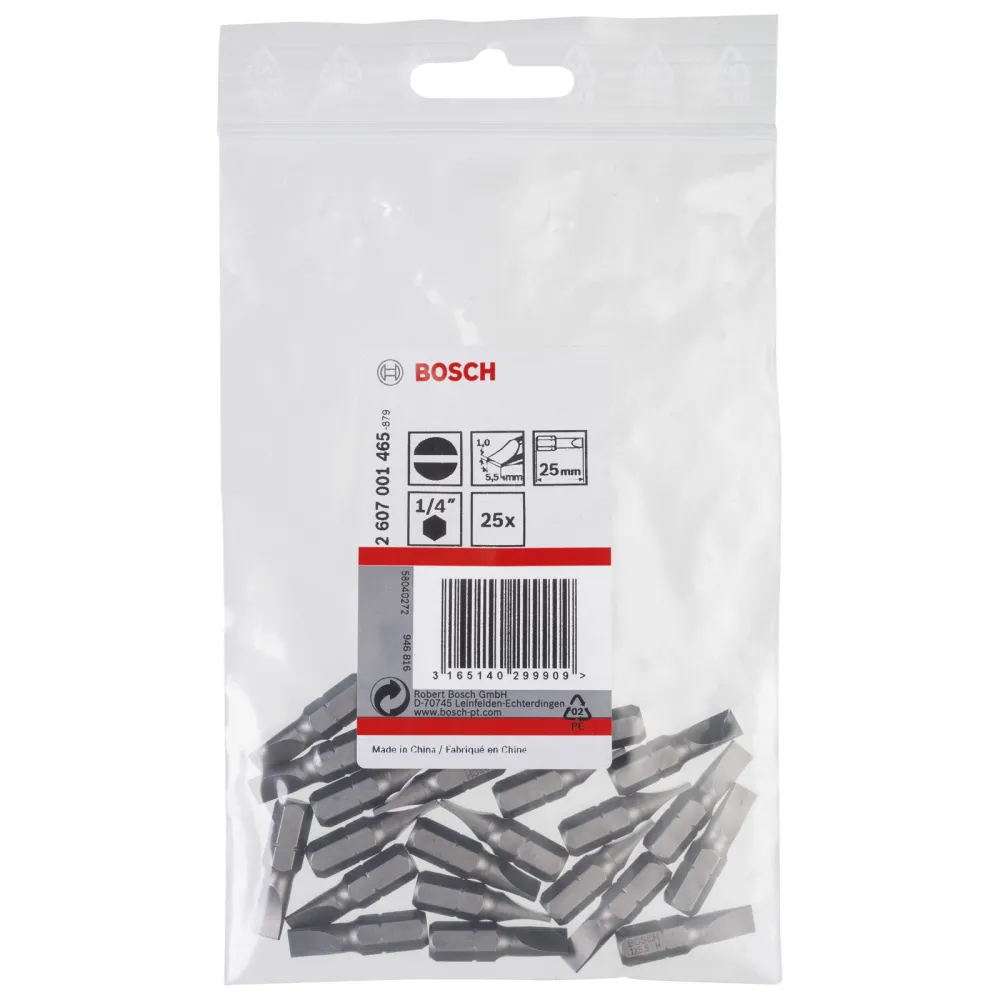Bosch 25x Schrauberbit Extra-Hart, S 1,0 x 5,5, 25 mm - 2607001465