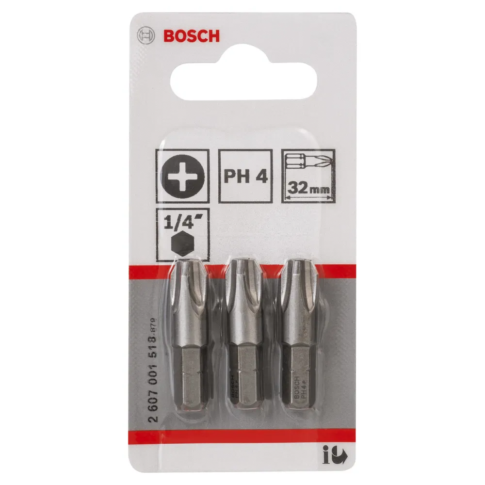 Bosch 3x Schrauberbit Extra-Hart, PH 4, 32 mm - 2607001518