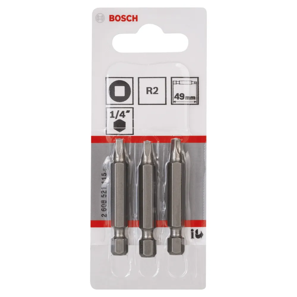 Bosch 3x Schrauberbit Extra-Hart, R2, 49 mm - 2608521115
