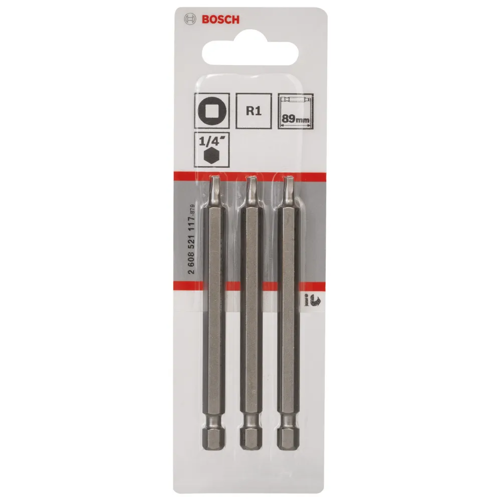 Bosch 3x Schrauberbit Extra-Hart, R1, 89 mm - 2608521117