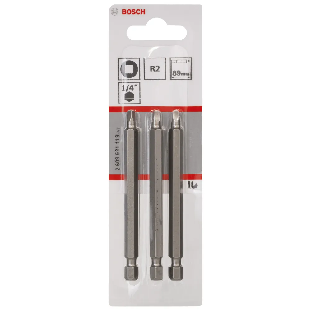 Bosch 3x Schrauberbit Extra-Hart, R2, 89 mm - 2608521118