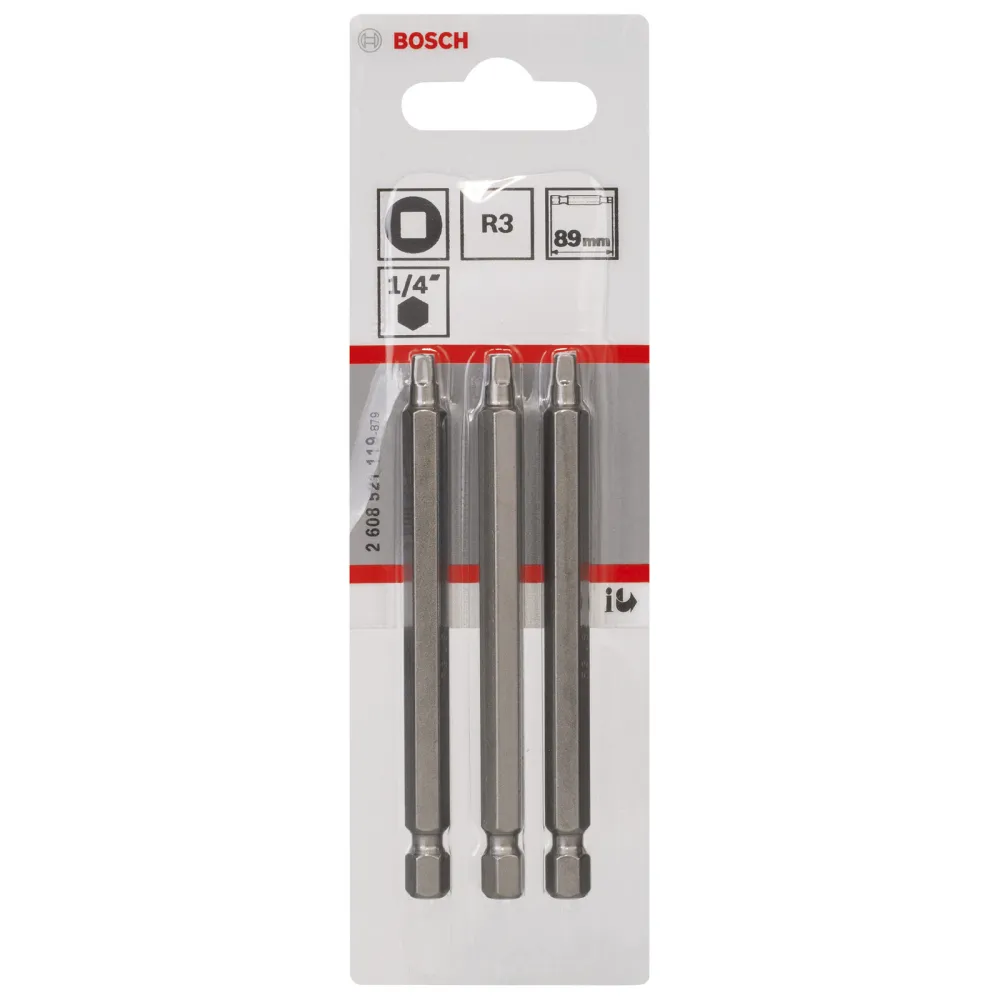 Bosch 3x Schrauberbit Extra-Hart, R3, 89 mm - 2608521119
