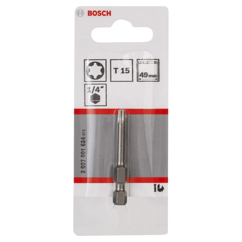 Bosch 1x Schrauberbit Extra-Hart, T15, 49 mm - 2607001634