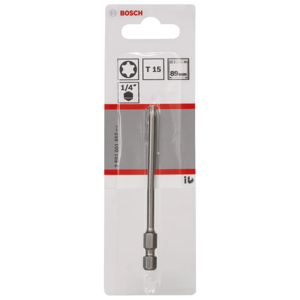 Bosch 1x Schrauberbit Extra-Hart, T15, 89 mm - 2607001650