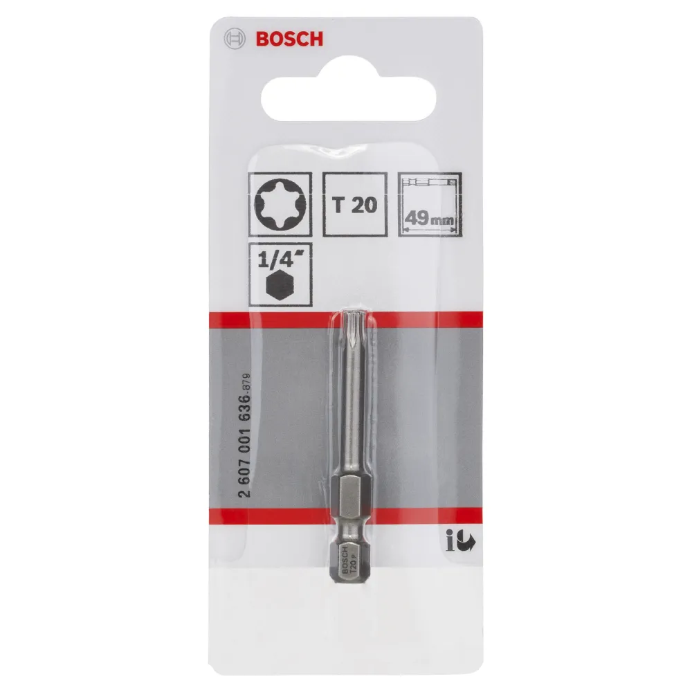 Bosch 1x Schrauberbit Extra-Hart, T20, 49 mm - 2607001636