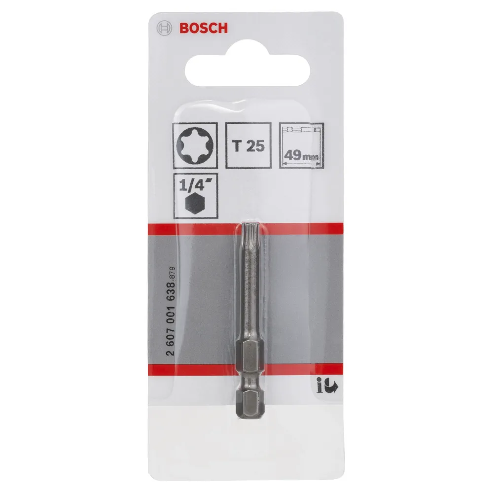 Bosch 1x Schrauberbit Extra-Hart, T25, 49 mm - 2607001638