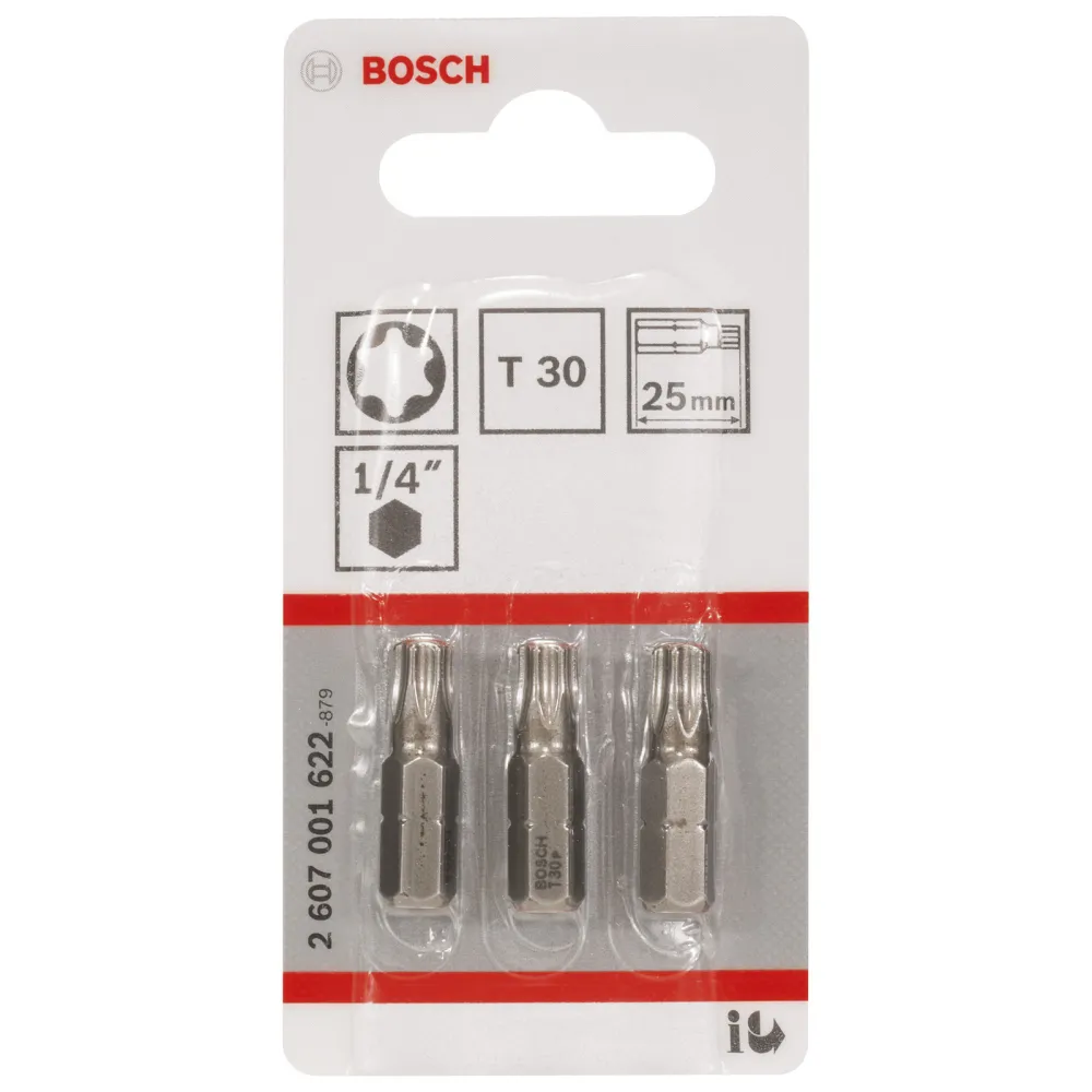 Bosch 3x Schrauberbit Extra-Hart, T30, 25 mm - 2607001622