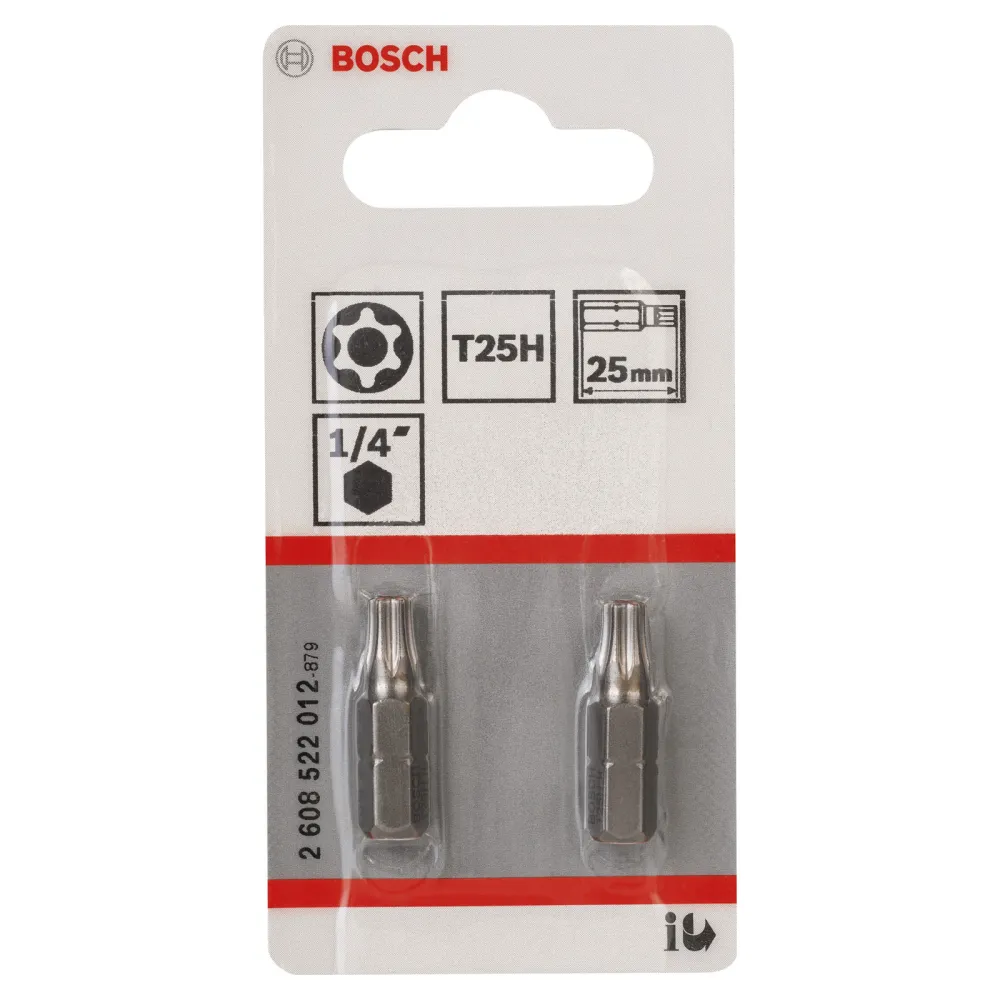 Bosch 2x Security-Torx-Schrauberbit Extra-Hart, T25H, 25 mm - 2608522012