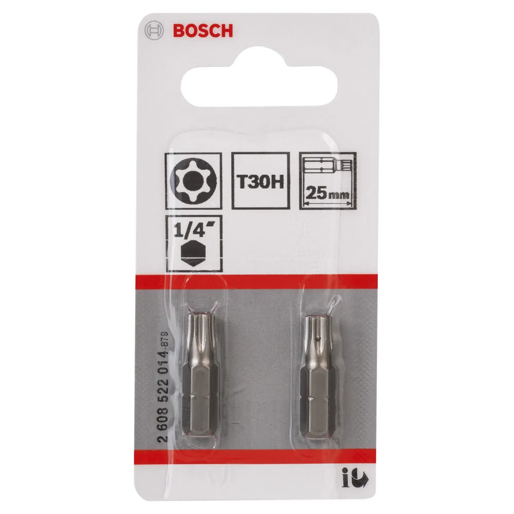 Bosch 2x Security-Torx-Schrauberbit Extra-Hart, T30H, 25 mm - 2608522014