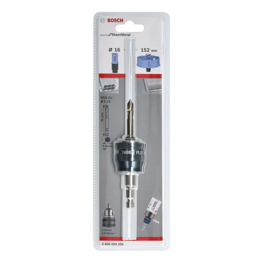 Bosch PC Plus-Dorn 3/8" 8,7 mm Zentrierbohrer HSS-G 7,15 x 65 mm - 2608594256
