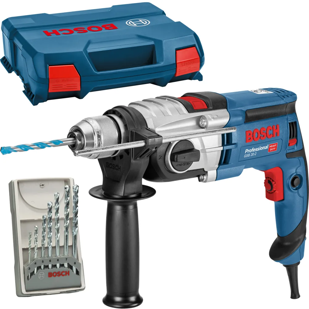 Bosch Schlagbohrmaschine GSB 20-2 850 W inkl. Zubehör-Set L-Case - 060117B401