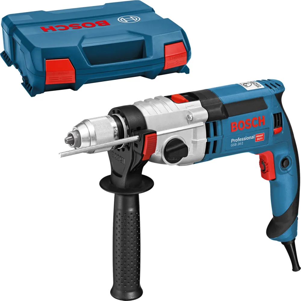 Bosch Schlagbohrmaschine GSB 24-2 inkl. Zubehör-Set L-Case - 060119C801