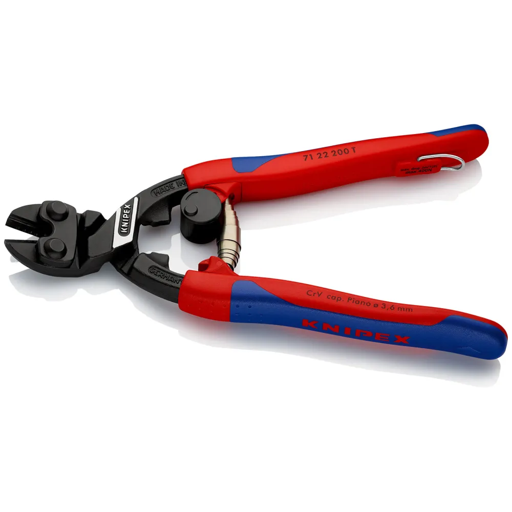 Knipex CoBolt® mit Befestigungsöse schwarz atramentiert, mit schlanken Mehrkomponenten-Hüllen, mit integrierter Befestigun...