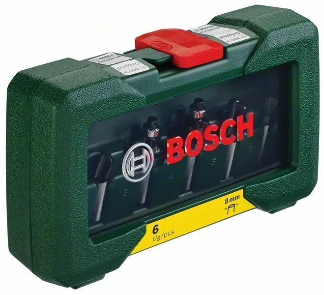Bosch Fräser-Set-HM 6tlg. Durchmesser: 8 mm Schaft - 2607019463