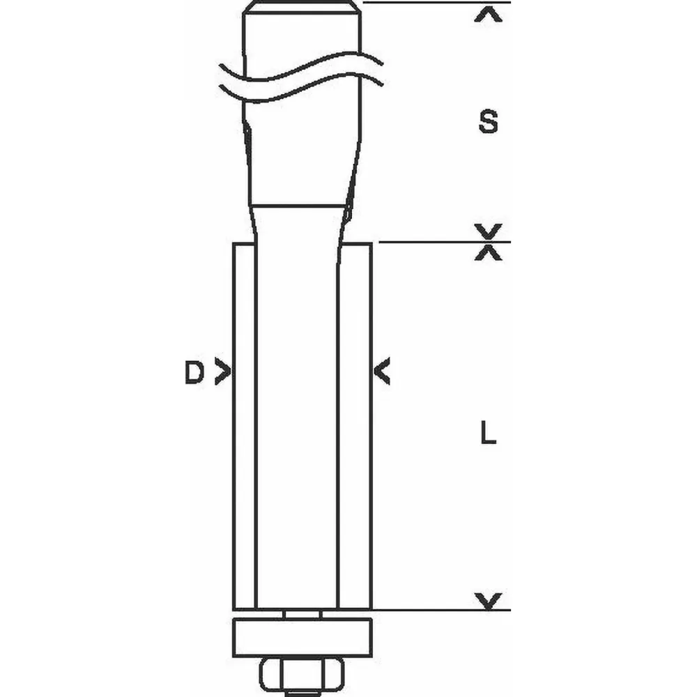 Bosch Laminat-Bündigfräser 1/4" Ø 9,5 mm L 13,7 mm G 56 mm - 2608628636