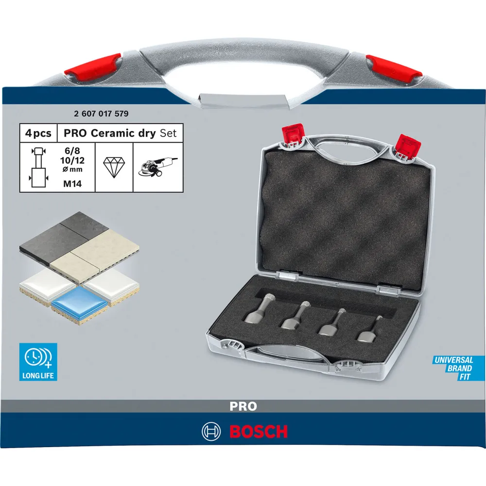 Bosch PRO Ceramic dry X-Lock Bohrkronen-Set 6; 8; 10; 12,0x30; 30; 30; 30 mm - 2607017579
