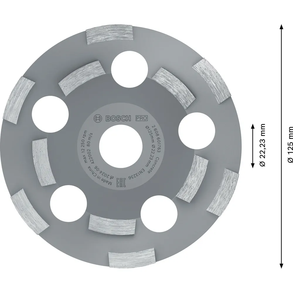 Bosch PRO Abrasive Schleifkopf 50 x 125 mm 22,23 mm - 2608602553
