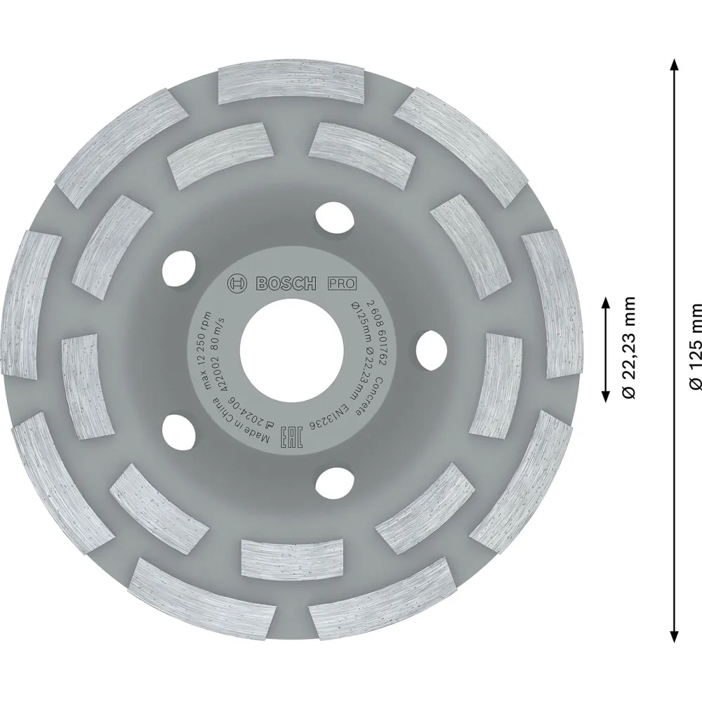 Bosch PRO Concrete Schleifkopf 50 x 125 mm 22,23 mm - 2608601762