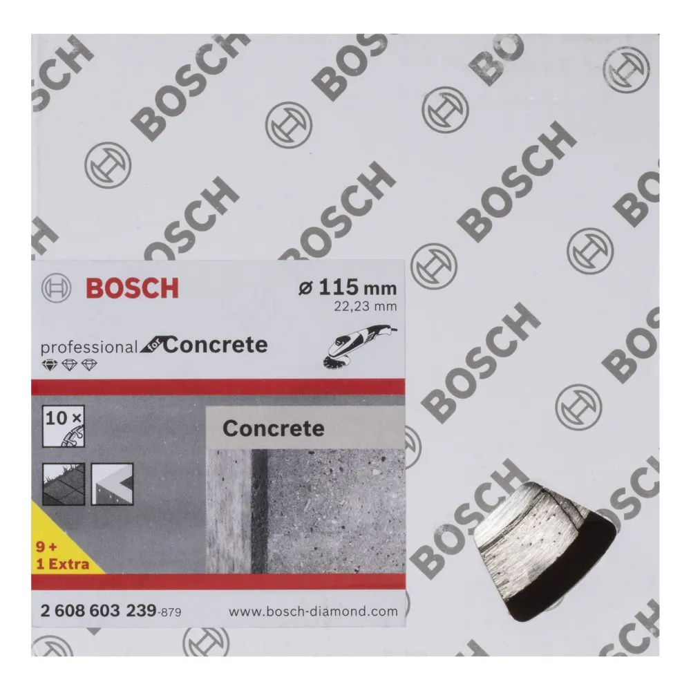 Bosch 10x Diamanttrennscheibe Standard Concrete, 115 x 22,23 x 1,6 x 10 mm -2608603239