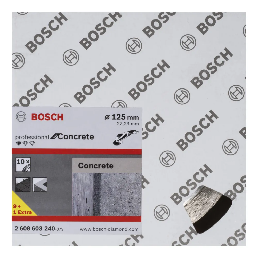 Bosch 10x Diamanttrennscheibe Standard Concrete, 125 x 22,23 x 1,6 x 10 mm -2608603240