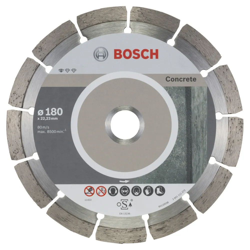 Bosch 10x Diamanttrennscheibe Standard Concrete, 180 x 22,23 x 2 x 10 mm -2608603242