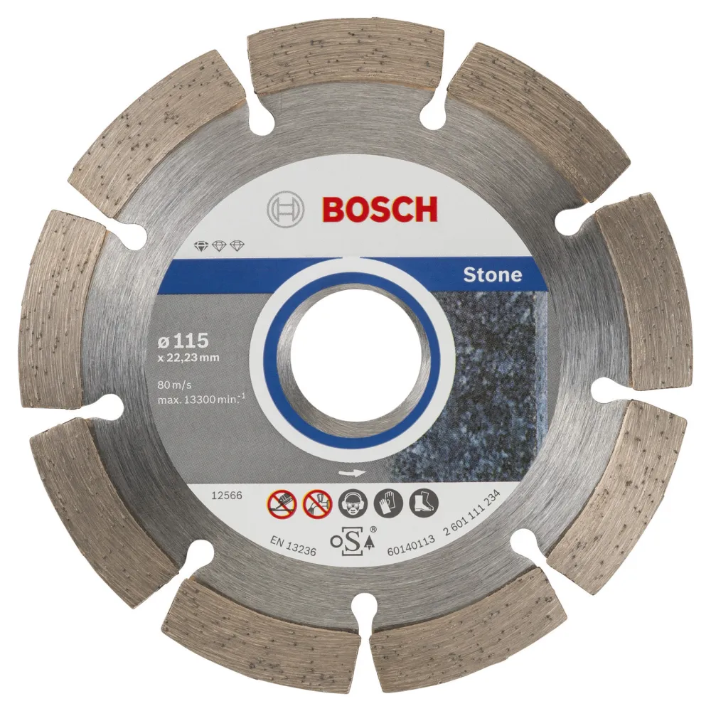 Bosch 10x Diamanttrennscheibe Standard Stone, 115 x 22,23 x 1,6 x 10 mm -2608603235